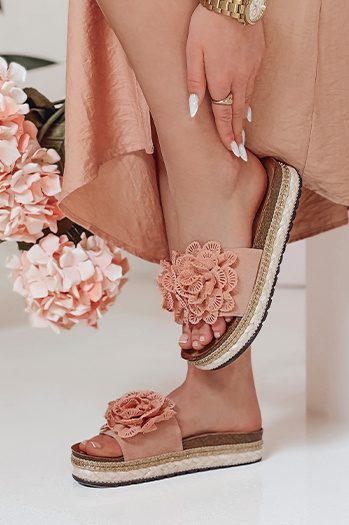 Ženske cvetlične japonke KWIATARIS pink Dstreet ZY0911