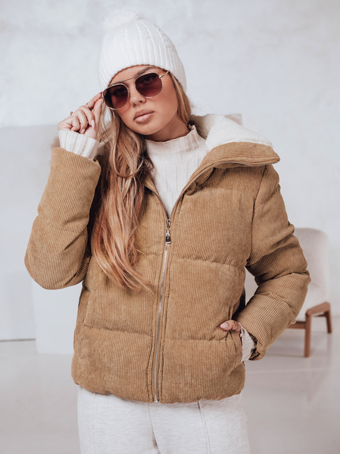 Ženska zimska bunda TRENDYGLAM temno bež Dstreet TY4359