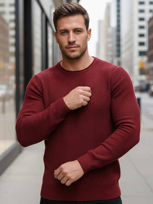 Moški pulover v bordo barvi WX2295