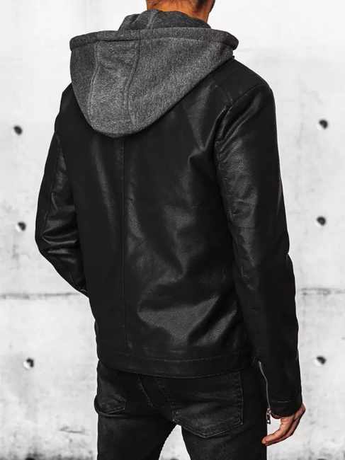 Moška usnjena jakna Barva Črna DSTREET TX4387