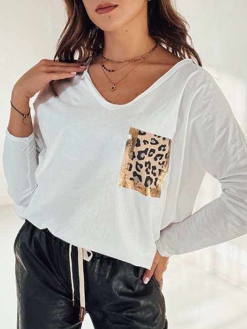 GLAMZONE ženska bluza s potiskom oversize bela Dstreet RY2683
