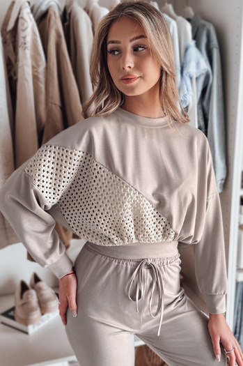 Ženska bluza presežne velikosti ELEGRA mocha Dstreet RY2796