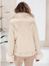 Ženska jakna ramones s krznom bež barve Dstreet TY5123