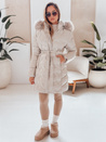Ženske zimske jakne CASSERIE s prešito kapuco light beige Dstreet TY4926