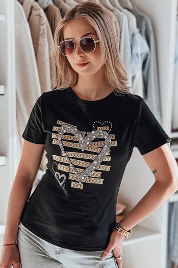 Ženska majica s srcem MARISS črna Dstreet RY2740