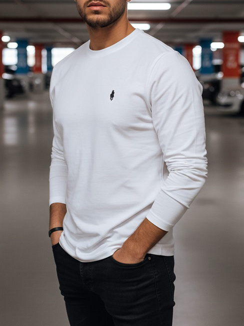 Moška majica z dolgimi rokavi Barva Bela DSTREET LX0564