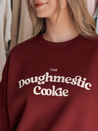 Ženska bluza prevelike velikosti s potiskom COOKIES v bordo barvi Dstreet BY1445
