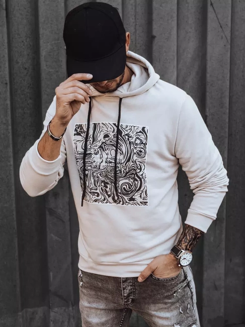 Moška jopa s kapuco Barva Ecru DSTREET BX5469