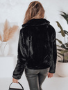 Ženski krznen plašč GLAMFLUFFY kratek črn Dstreet TY4985