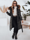 Ženska prešita zimska jakna s krznom STYLEBELLA black Dstreet TY5010