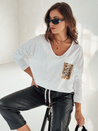 GLAMZONE ženska bluza s potiskom oversize bela Dstreet RY2683
