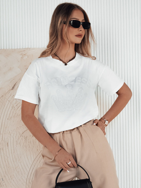 Ženska majica basic PRINCY Barva Bela DSTREET RY2391