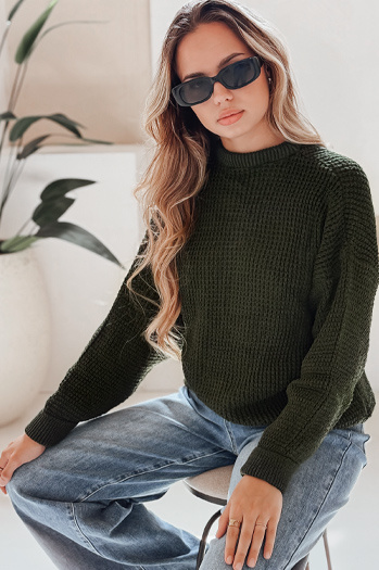 Ženski debel pulover CAMERON Barva Zelena DSTREET MY1153