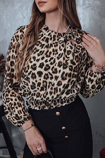 SAVANATOP ženska bluza v leopardjem vzorcu Dstreet RY2711