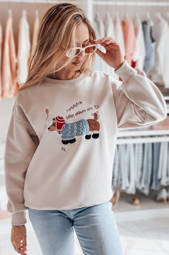 Ženska bluza z vezenino DOGSWEETY cappuccino Dstreet BY1481