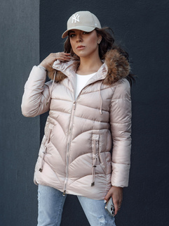 Ženska zimska jakna s kapuco WINTERCHIC roza Dstreet TY4441_1