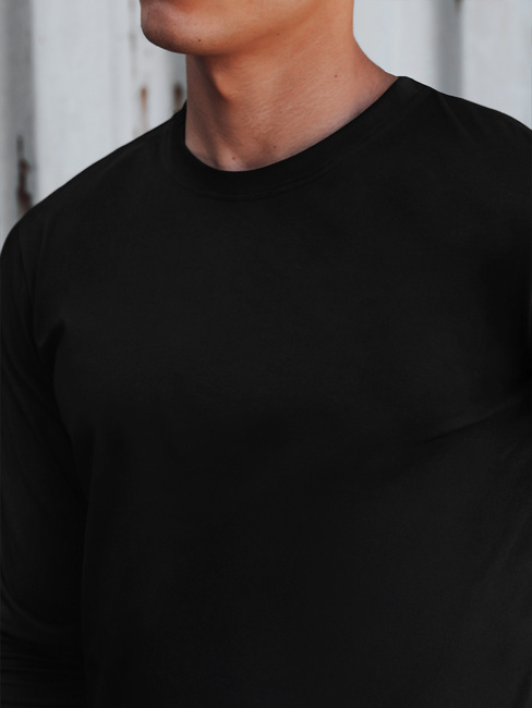 Moška črna majica z dolgimi rokavi Dstreet LX0577