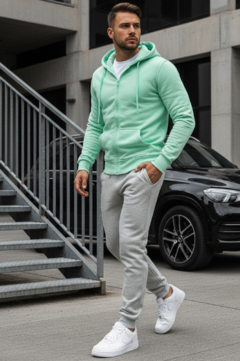 Moška jopa s kapuco Barva Svetlo zelena DSTREET BX5231