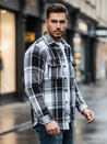 Moška črno-bela karirasta flanelasta srajca Dstreet DX2675