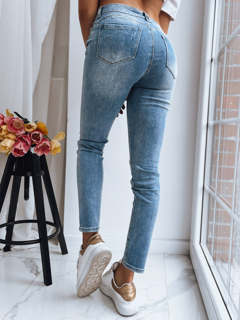 Ženske kavbojke z visokim pasom MOVE ON Barva Modra DSTREET UY1392