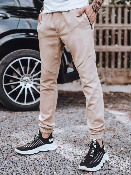 Moške jogger hlače Barva Bež DSTREET UX3306