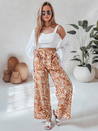 Ženske hlače iz tkanine s širokimi nogami TROPICAL SUN camel Dstreet UY2633_2