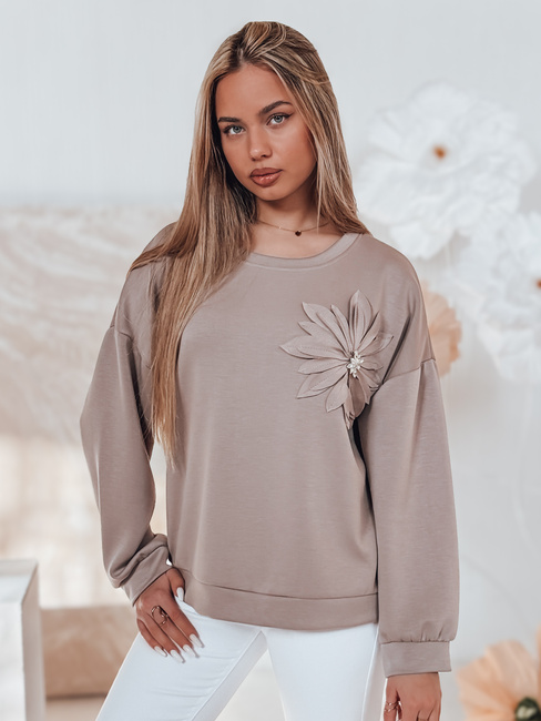 Ženska bluza oversize velikosti FLORINE mocha Dstreet RY2765