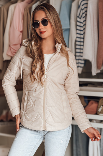 Ženska prehodna prešita jakna ENZIOK beige Dstreet TY4865