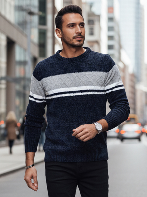 Moški pulover v mornarsko modri barvi Dstreet WX2244z