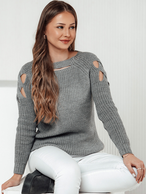 Ženski pulover SLITARIA svetlo sive barve Dstreet MY2394