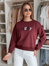 Ženska bluza prevelike velikosti z vezenino SOFTRUS burgundska Dstreet BY1407