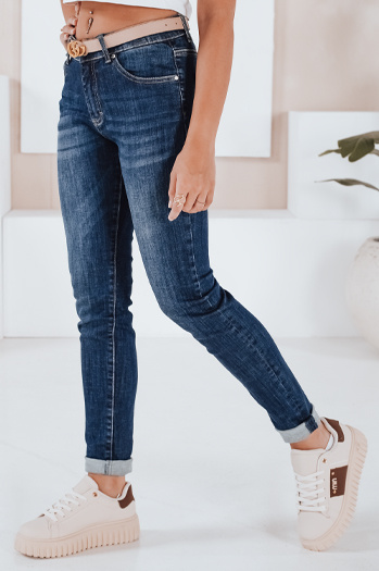 Ženske kavbojke z visokim pasom EMILY ROSE Barva Modra DSTREET UY1600