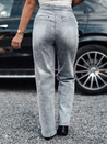 Ženske kavbojke ZIPELLA z visokim pasom baggy jeans sive barve Dstreet UY2207_4