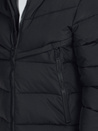 Moška zimska jakna s kapuco črna prešita TX5070