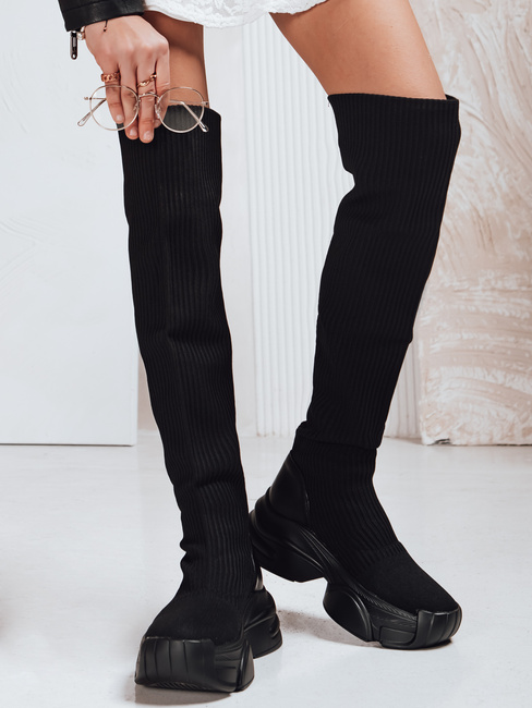 Ženski škornji z nogavicami črne barve Dstreet ZY1321