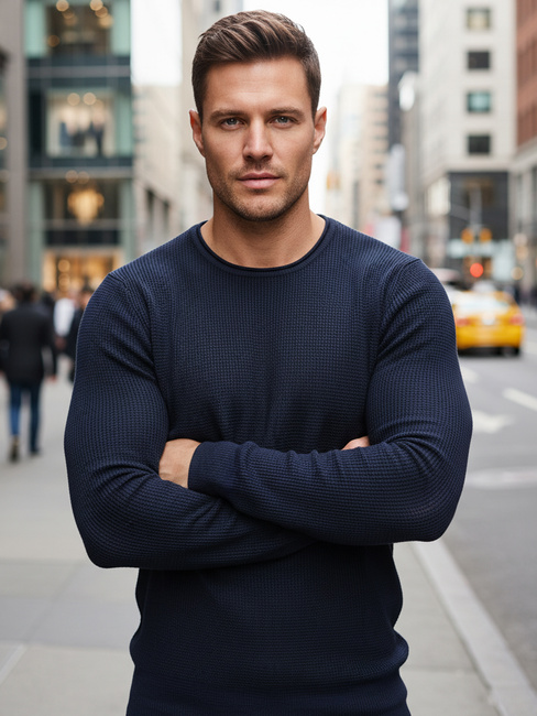 Moški pulover v mornarsko modri barvi WX2294z