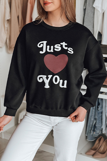 Ženska bluza s potiskom JUST LOVE YOU black Dstreet BY1472