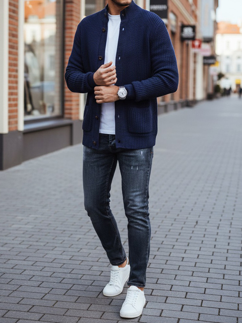 Moški pulover Dstreet WX2346 v mornarsko modri barvi