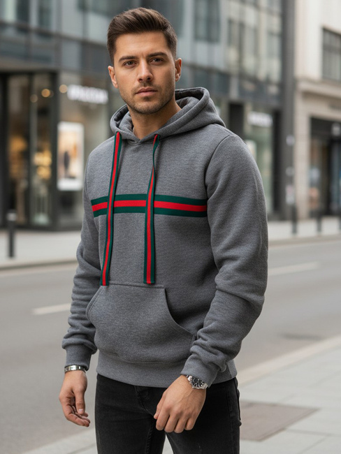 Moška majica s kapuco temno siva Dstreet BX5937