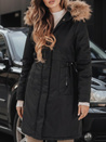 Ženska zimska jakna parka s krznom črna Dstreet TY5115