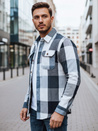 Moška modra karirasta flanelasta srajca Dstreet DX2676