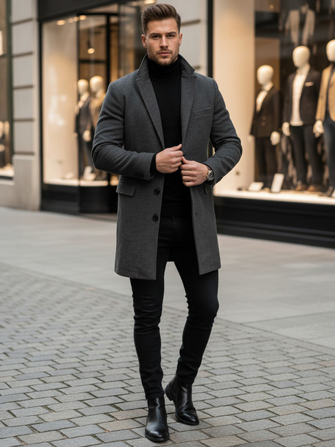 Moški zimski plašč Barva Svetlosiva DSTREET CX0441