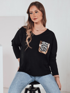 GLAMZONE ženska bluza oversize s potiskom črna Dstreet RY2682_3