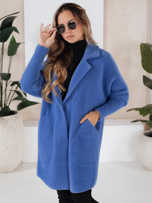 Ženski plašč ala alpaca RITA II modra Dstreet NY0627