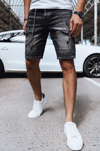 Moške kratke hlače iz džinsa črne Dstreet SX2161