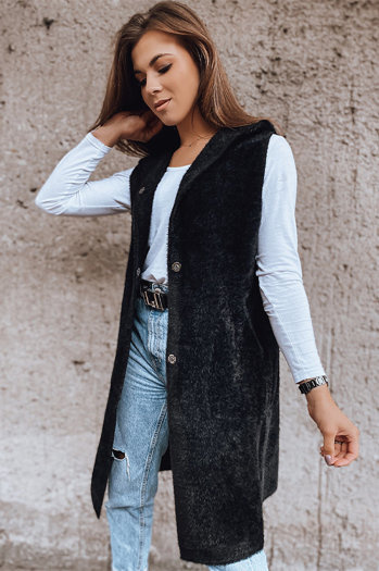 Ženski dolgi telovnik ARTEMI Barva Črna DSTREET TY2322