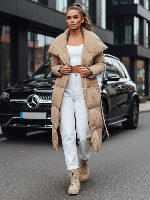 Ženska prešita jakna plašč FAVI camel Dstreet TY3091