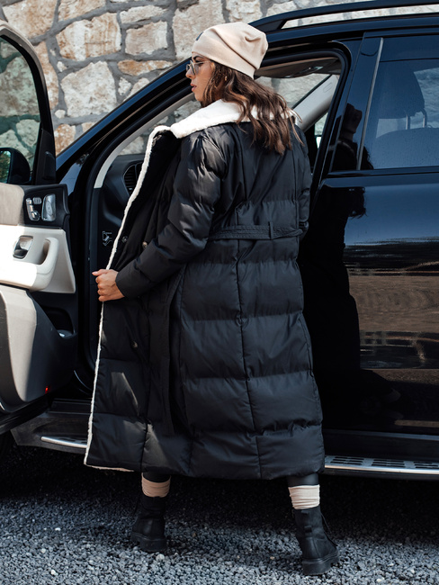 Ženska zimska bunda BALLMODA dolga s krznom črna Dstreet TY4586