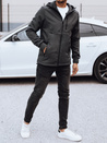 Moška prehodna softshell jakna s kapuco temno siva Dstreet TX4818