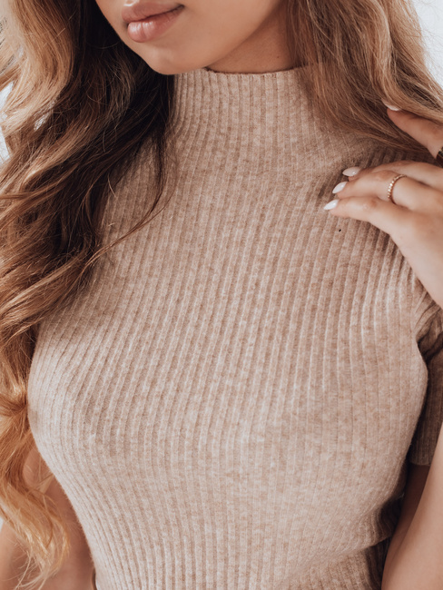 Ženski pulover s kratkimi rokavi GIRLGLORY beige Dstreet MY2553